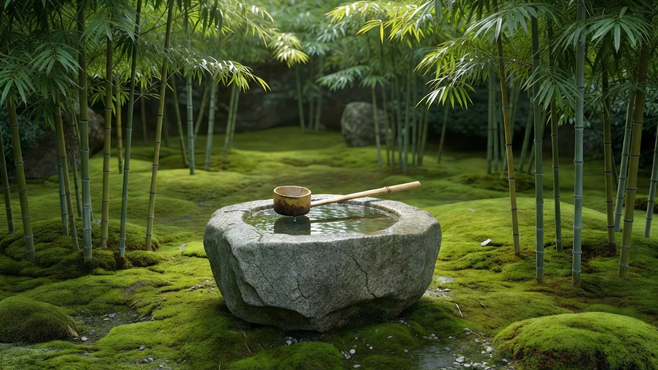 つくばいと石の水盤